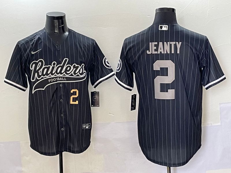 Men 2025 Oakland Raiders #2 Jeanty Black Stripe Joint Name Nike Limited NFL Jersey style 4->oakland raiders->NFL Jersey